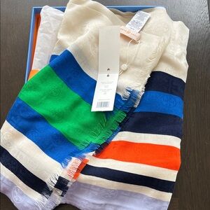 Tory Burch Colorful Striped Scarf